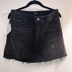 Black / dark gray washed jean skirt